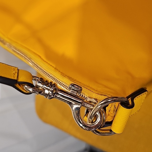 Henri Bendel Bag Large Golden Yellow Nylon Crossbody Bag NWOT Rare - Picture 16 of 17